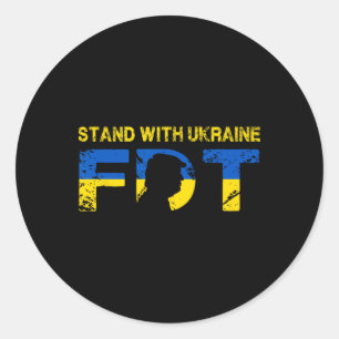 I Stand With Ukraine 2025 Shirts Ukrainian Flag Fr Classic Round Sticker