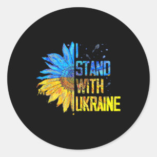 I Stand With Ukraine 2025 Shirts Ukrainian Flag Fr Classic Round Sticker