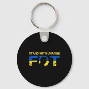 I Stand With Ukraine 2025 Shirts Ukrainian Flag Fr Key Ring
