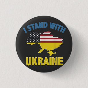 I Stand with Ukraine 3 Cm Round Badge