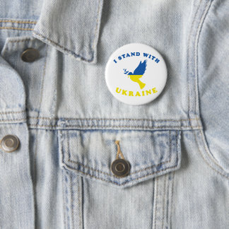 I Stand With Ukraine 6 Cm Round Badge