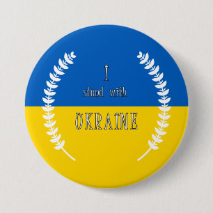 I stand with Ukraine !!! 7.5 Cm Round Badge