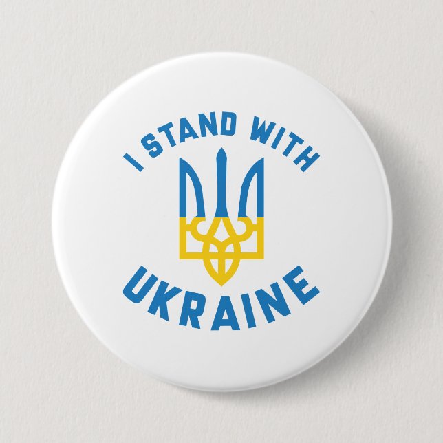 I Stand With Ukraine 7.5 Cm Round Badge (Front)