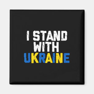 I Stand With Ukraine Ally Friend Ukraine Flag Colo Magnet