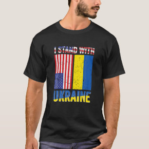 I Stand With Ukraine America Flag T-Shirt