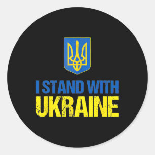 I Stand With Ukraine American Support Ukrainian Fl Classic Round Sticker