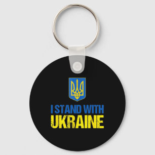 I Stand With Ukraine American Support Ukrainian Fl Key Ring