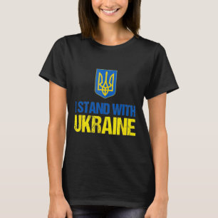 I Stand With Ukraine American Support Ukrainian Fl T-Shirt