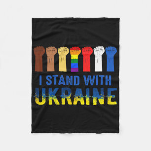 I Stand With Ukraine Anti Putin Stop The War Fleece Blanket