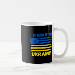 I Stand With Ukraine Blue And Yellow Usa Flag Ukra Coffee Mug