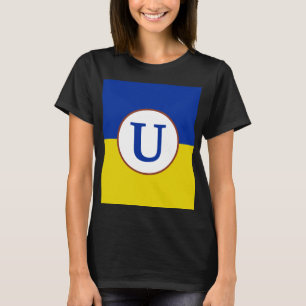 I stand with Ukraine blue yellow flag monogram T-Shirt