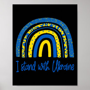 I Stand With Ukraine Boho Rainbow - Light Colors Poster