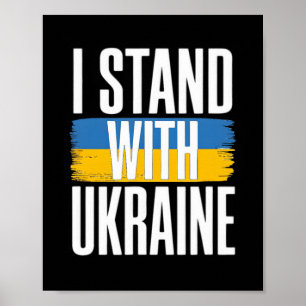 I Stand With Ukraine Bold Ukrainian Flag Support 1 Poster