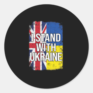 I Stand With Ukraine British United Kingdom Ukrain Classic Round Sticker