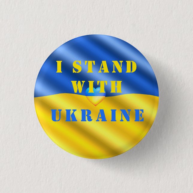 I Stand With Ukraine Button Support Freedom (Front)