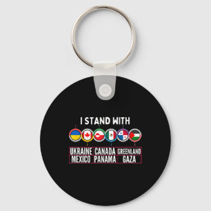 I Stand With Ukraine Canada Gaza Mexico Panama Hum Key Ring