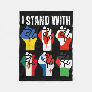 I Stand With Ukraine Canada Greenland Mexico Panam Fleece Blanket