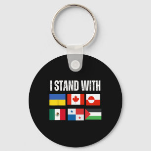 I Stand With Ukraine Canada Greenland Mexico Panam Key Ring