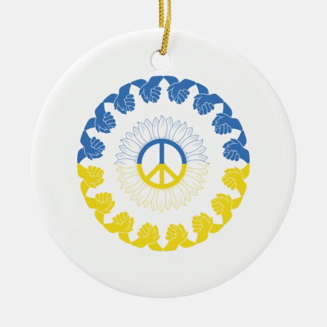 I Stand With Ukraine  Ceramic Ornament (Front)