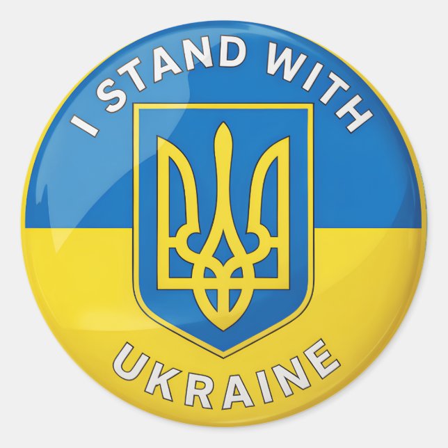i stand with Ukraine Classic Round Sticker (Front)