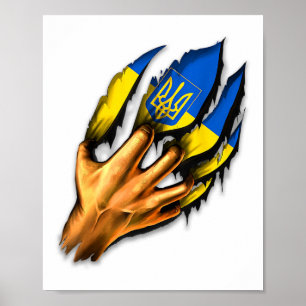 I Stand With Ukraine Coat Of Arms Ukraine Support  Poster