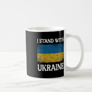 I Stand With Ukraine Distressed Flag Support Women Coffee Mug