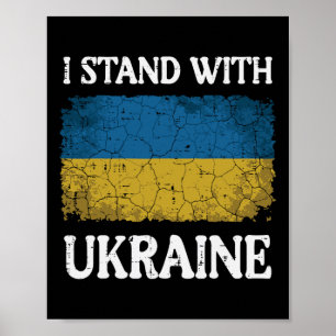 I Stand With Ukraine Distressed Flag Support Women Poster