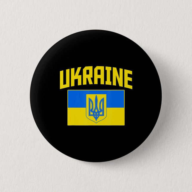 I Stand With Ukraine Distressed Raising Hand Ukrai 6 Cm Round Badge (Front)