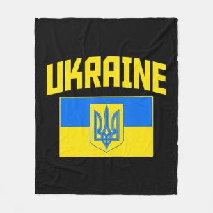 I Stand With Ukraine Distressed Raising Hand Ukrai Fleece Blanket