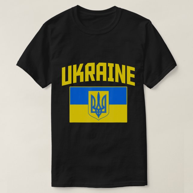 I Stand With Ukraine Distressed Raising Hand Ukrai T-Shirt (Design Front)