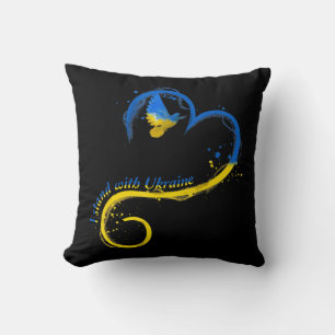 I stand with Ukraine Dove Flag Peace Free Ukraine Cushion