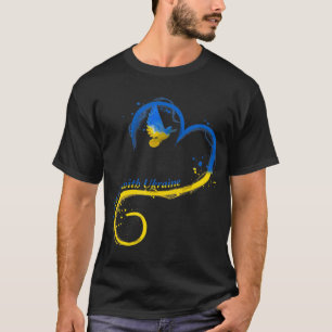I stand with Ukraine Dove Flag Peace Free Ukraine T-Shirt