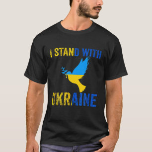 I Stand With Ukraine Dove Support Ukraine Peace T-Shirt