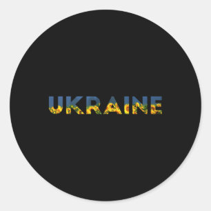 I Stand With Ukraine Field Of Ukraine Sunflower  Classic Round Sticker