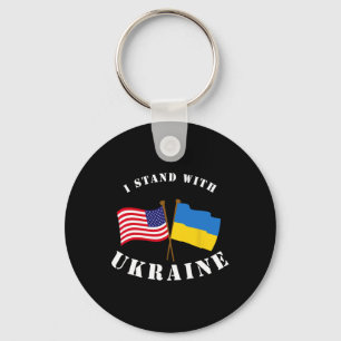I Stand With Ukraine Flag America Shirt  Key Ring