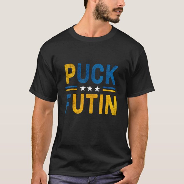 I Stand With Ukraine Flag American Flag S Up Port T-Shirt (Front)
