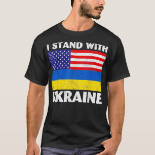 I Stand With Ukraine Flag American Flag Usa Suppor T-Shirt