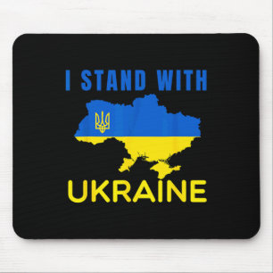 I Stand' With Ukraine Flag Emblem Map Patriot Men  Mouse Pad