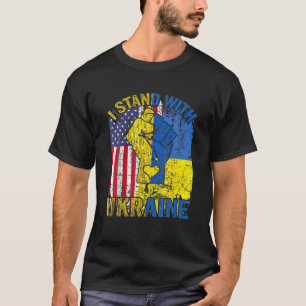 I Stand With Ukraine Flag Emblem Map Patriot Suppo T-Shirt