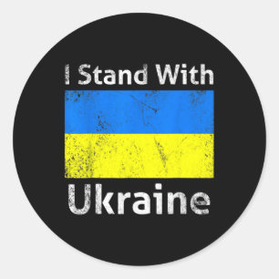 I Stand With Ukraine Flag Free Support Freedom Put Classic Round Sticker