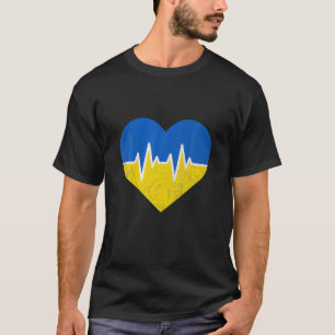 I Stand With Ukraine Flag Heart Ukrainian Love Sup T-Shirt