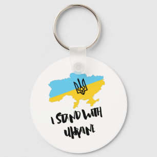 I stand with Ukraine Flag - Support Ukrainians Key Ring