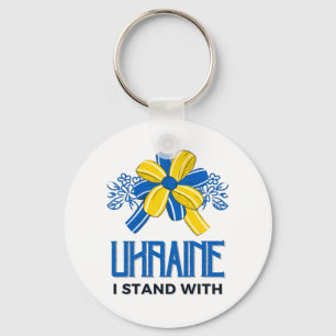 I stand with Ukraine Flag - Support Ukrainians Key Ring