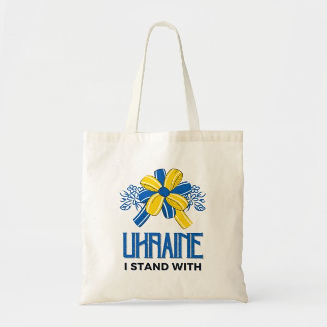I stand with Ukraine Flag - Support Ukrainians Tote Bag (Front)