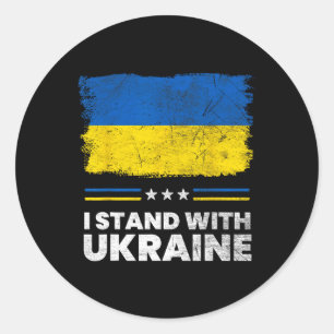 I Stand With Ukraine Flag - Ukrainian Flag - Ukrai Classic Round Sticker