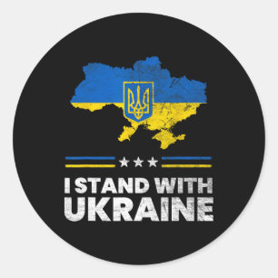 I Stand With Ukraine Flag - Ukrainian Flag - Ukrai Classic Round Sticker