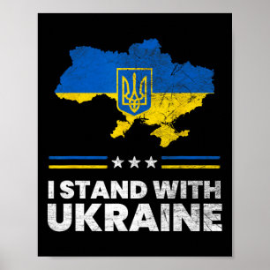 I Stand With Ukraine Flag - Ukrainian Flag - Ukrai Poster