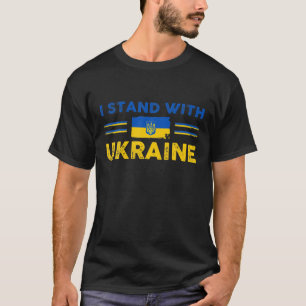 I Stand With Ukraine Flag Ukrainians Support Vinta T-Shirt