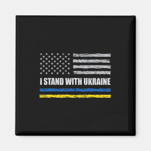 I Stand With Ukraine Flag Usa Support Ukraine Magnet