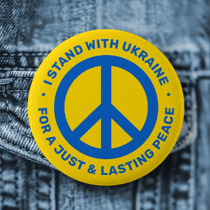I stand with Ukraine for just lasting peace symbol 6 Cm Round Badge